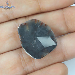 7.13 CT Slice Shape Natural Diamond Brown Gray Color I3 Clarity (22.00 MM)