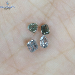 0.48 CT/4 PCS Mix Shape Natural Diamond Salt And Pepper Color I3 Clarity (3.31 MM)