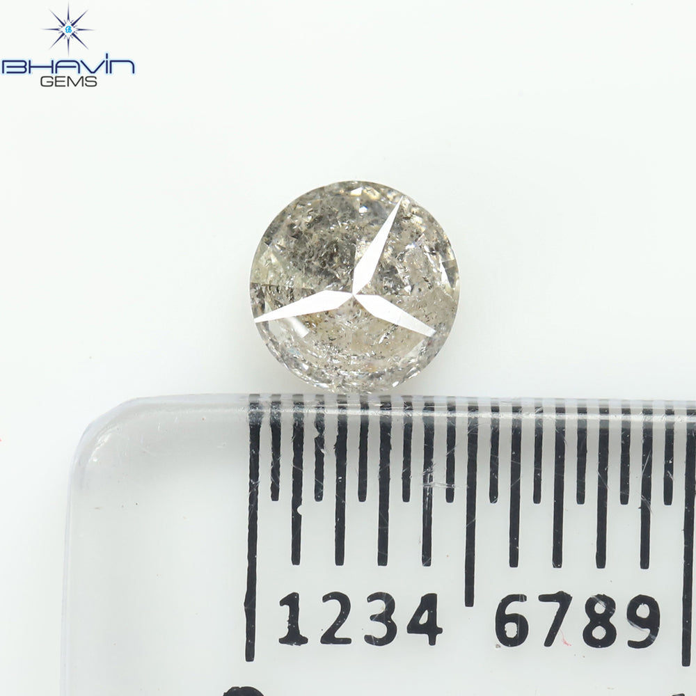 0.45 CT Round Shape Natural Loose Diamond Salt And Pepper Color I3 Clarity (4.92 MM)