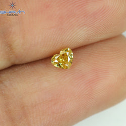 0.22 CT Heart Shape Natural Diamond Yellow Color SI1 Clarity (3.68 MM)
