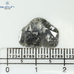 1.89 CT Slice Shape Natural Diamond Salt And Pepper Color I3 Clarity (14.30 MM)