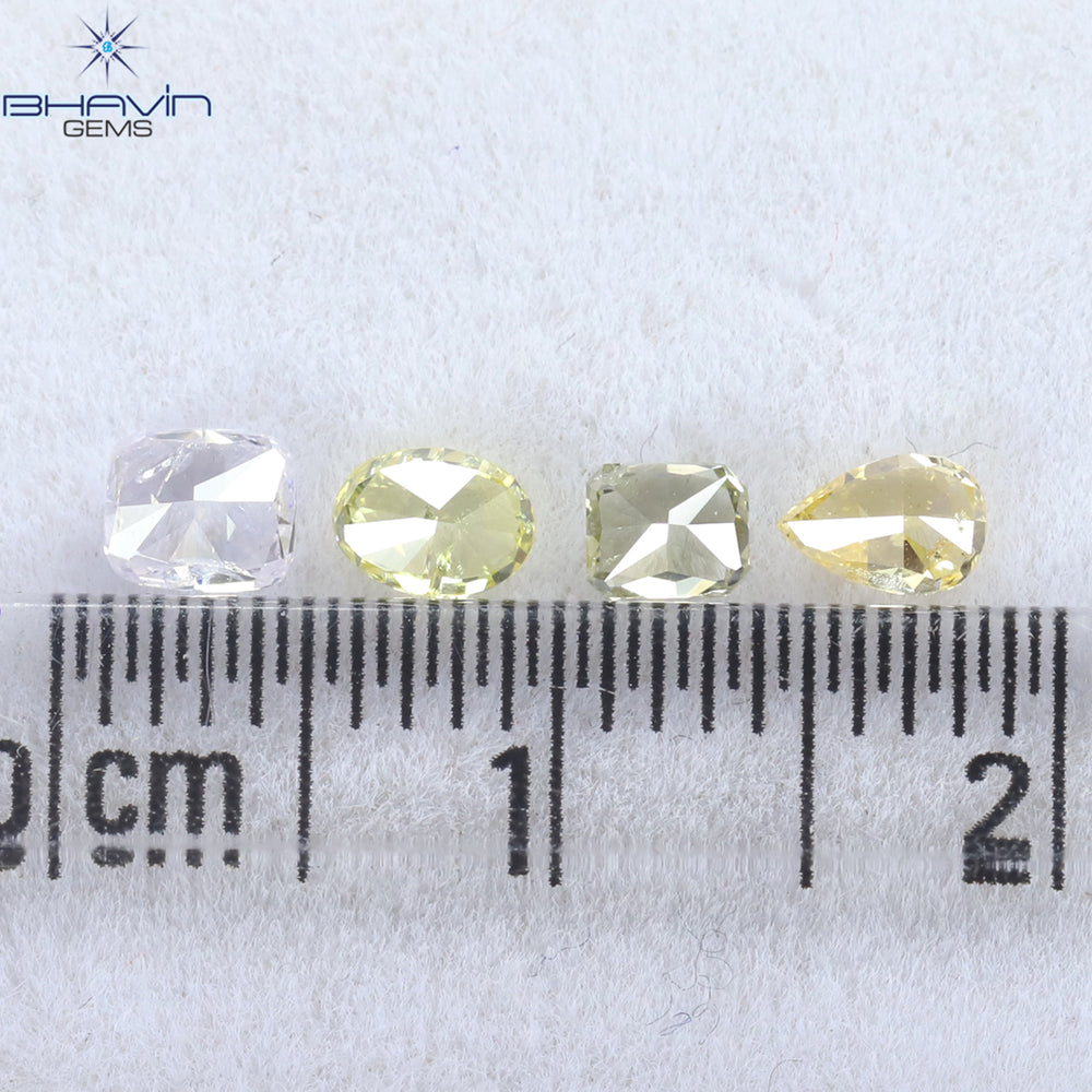 0.77 CT/4 Pcs Mix Shape Natural Diamond Mix Color SI2 Clarity (4.20 MM)