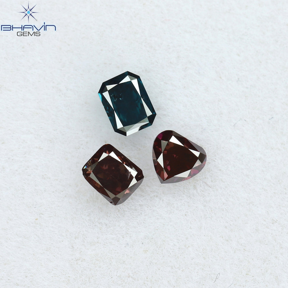 0.33 CT/3 Pcs Mix Shape Natural Diamond Mix Color SI1 Clarity (3.19 MM)