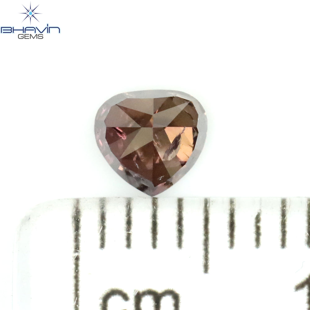 0.20 CT ハート シェイプ エンハンスト ピンク カラー ナチュラル ルース ダイヤモンド SI2 クラリティ (3.91 MM)