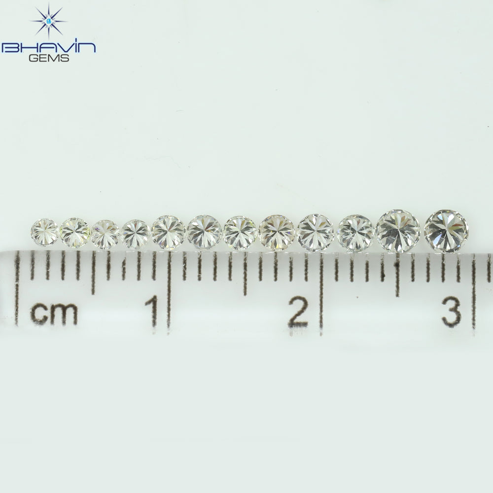 0.66 CT/12 Pcs Round Shape Natural Loose Diamond White Color VS2 Clarity (3.00 MM)