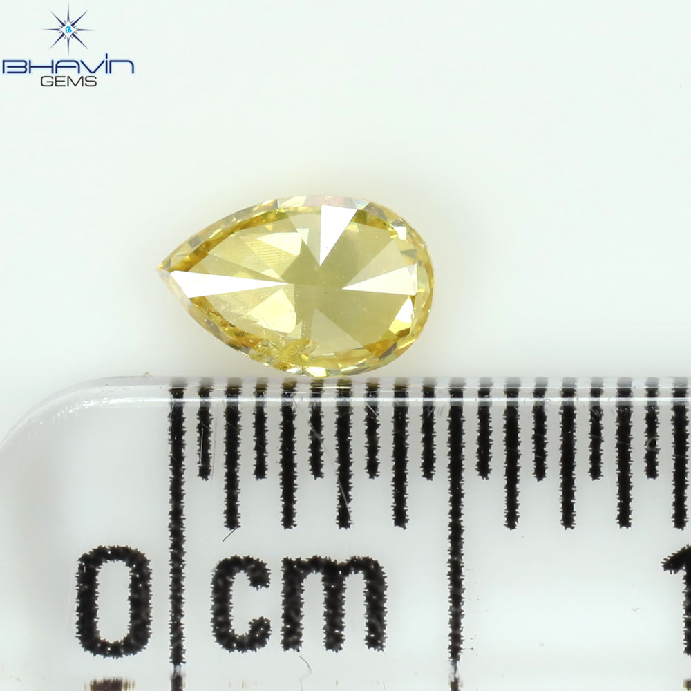 0.25 CT Pear Shape Natural Diamond Orange Color SI2 Clarity (4.98 MM)