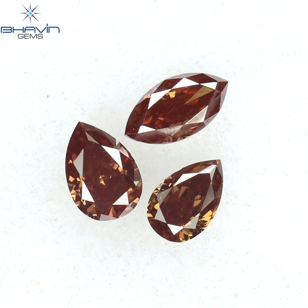 0.20 CT/3 Pcs Mix Shape Natural Diamond Pink Color VS2 Clarity (3.63 MM)