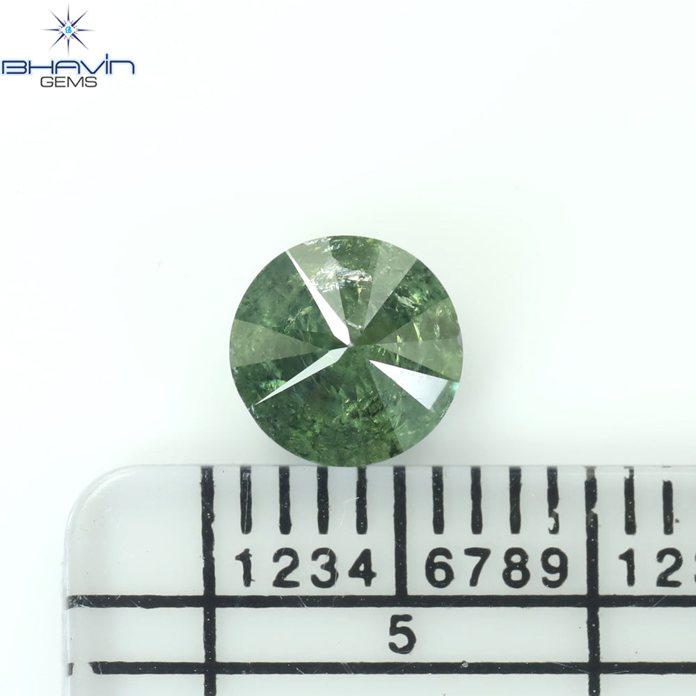 0.87 CT Round Diamond Natural Loose Diamond Green Color I3 Clarity (6.06 MM)