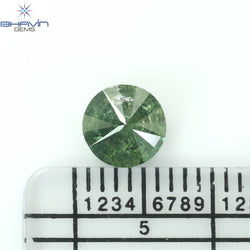 0.87 CT Round Diamond Natural Loose Diamond Green Color I3 Clarity (6.06 MM)