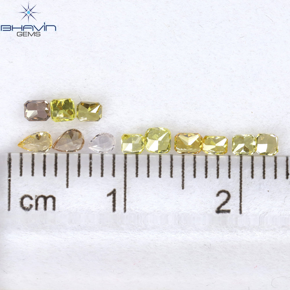 0.56 CT/12 Pcs Mix Shape Natural Diamond Mix Color VS2 Clarity (3.04 MM)