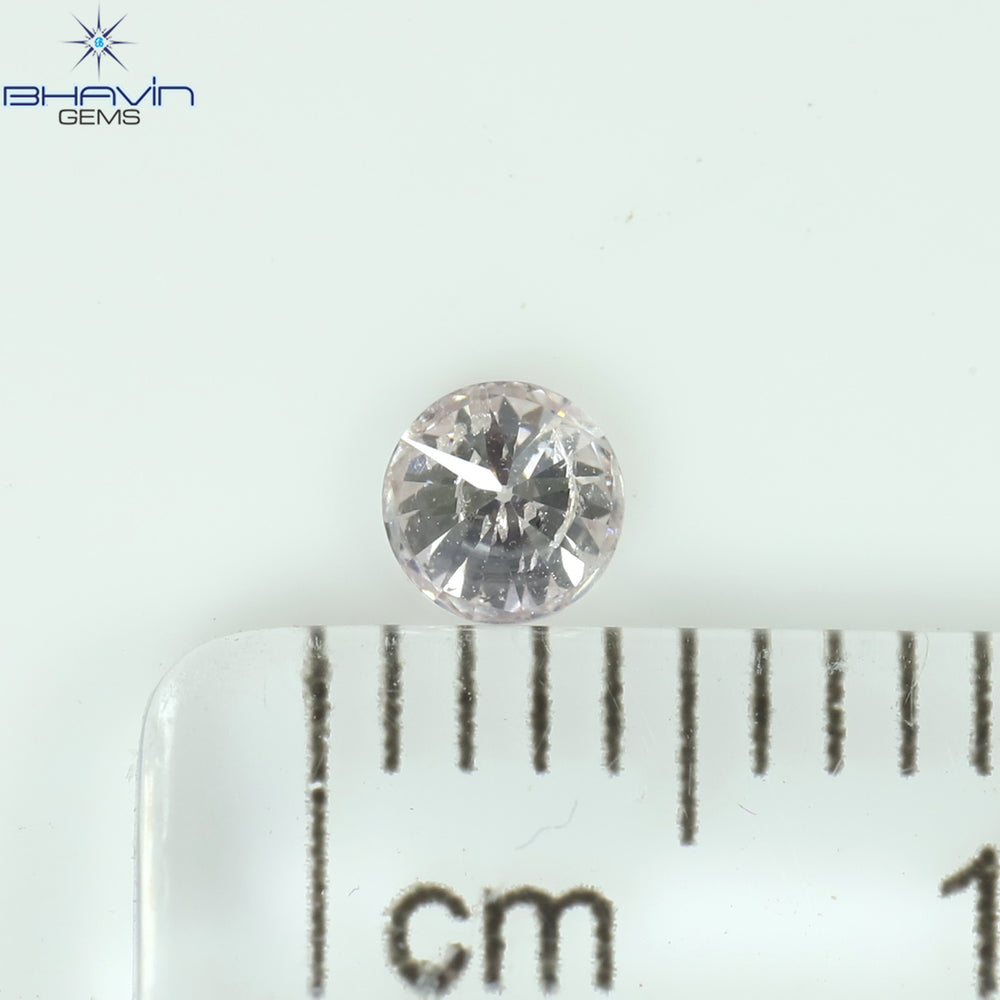 0.15 CT Round Shape Natural Diamond Pink Color SI2 Clarity (3.32 MM)