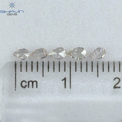 0.35 CT/5 Pcs Pear Shape Natural Diamond Pink Color SI Clarity (3.76 MM)
