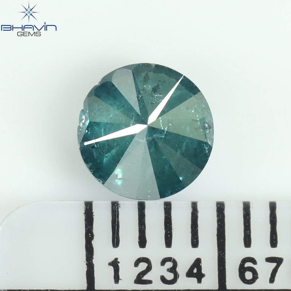 0.61 CT Round Diamond Natural Diamond Blue Color I3 Clarity (5.22 MM)