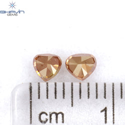0.41 CT/2 Pcs Heart Shape Natural Loose Diamond Pink Color I1 Clarity (3.84 MM)