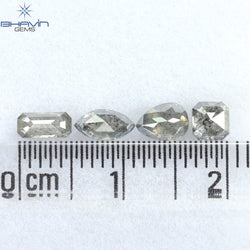 1.26 CT/4 PCS Mix Shape Natural Diamond Salt And pepper Color I3 Clarity (5.94 MM)