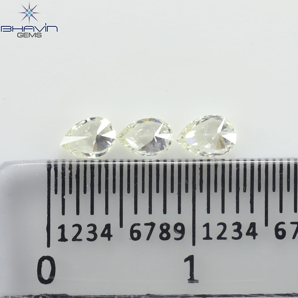 0.35 CT/3 Pcs Pear Shape Natural Diamond White(K) Color VS1 Clarity (4.14 MM)