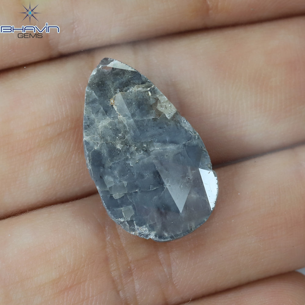 5.29 CT ペア スライス シェイプ ナチュラル ダイヤモンド グレー カラー I3 クラリティ (22.00 MM)