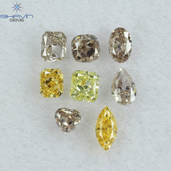 0.61 CT/8 Pcs Mix Shape Natural Diamond Mix Color SI Clarity (4.00 MM)