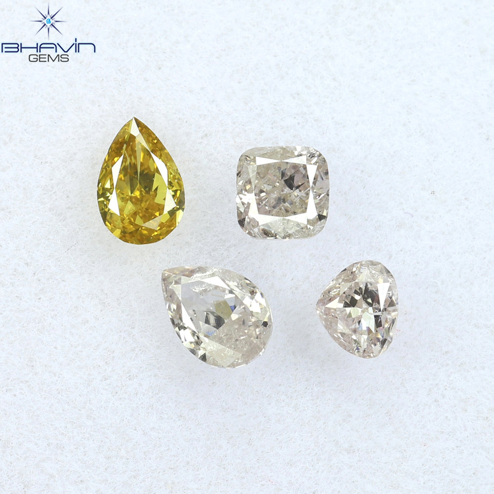 0.60 CT/4 Pcs Mix Shape Natural Diamond Mix Color SI Clarity (4.21 MM)