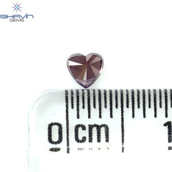 0.14 CT Heart Shape Enhanced Pink Color Natural Loose Diamond SI2 Clarity (3.40 MM)