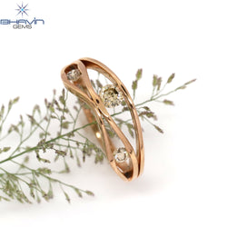 Round Diamond Brown Diamond Natural Diamond Ring Gold Ring Engagement Ring