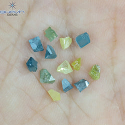 1.14 CT/13 PCS Rough Shape Enhanced Mix Color Natural Diamond I3 Clarity (3.30 MM)