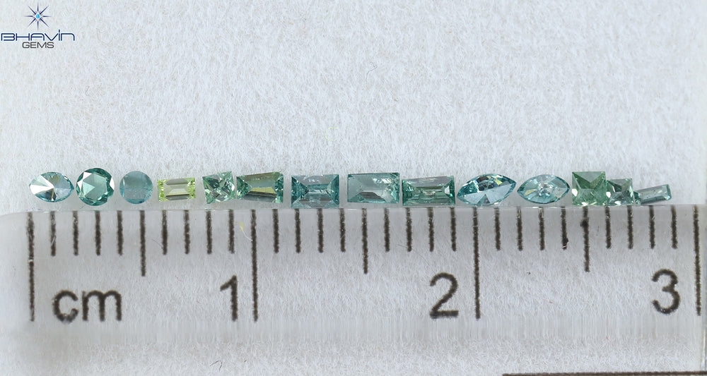0.29 CT/14 PCS Mix Diamond Natural diamond Blue Diamond SI Clarity (2.35 MM)