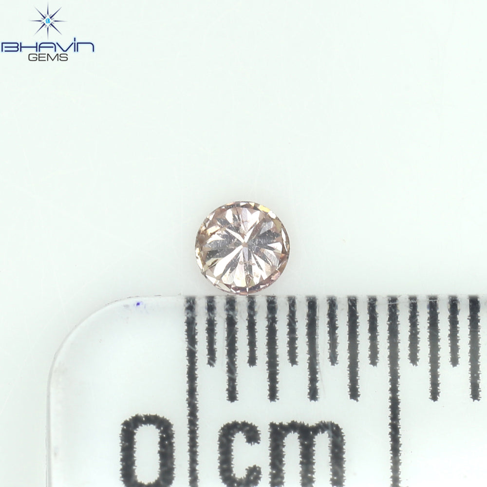 0.11 CT Round Shape Natural Diamond Pink Color I1 Clarity (3.14 MM)