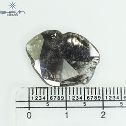 5.51 CT Slice Shape Natural Diamond Salt And Pepper Color I3 Clarity (20.03 MM)