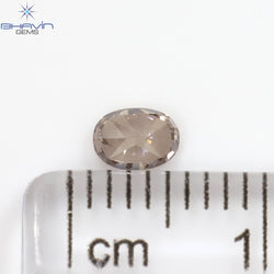 0.24 CT Oval Shape Natural Diamond Brown-Pink Color SI1 Clarity (4.46 MM)
