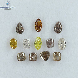 1.57 CT/12 Pcs Mix Shape Natural Diamond Mix Color SI Clarity (4.70 MM)