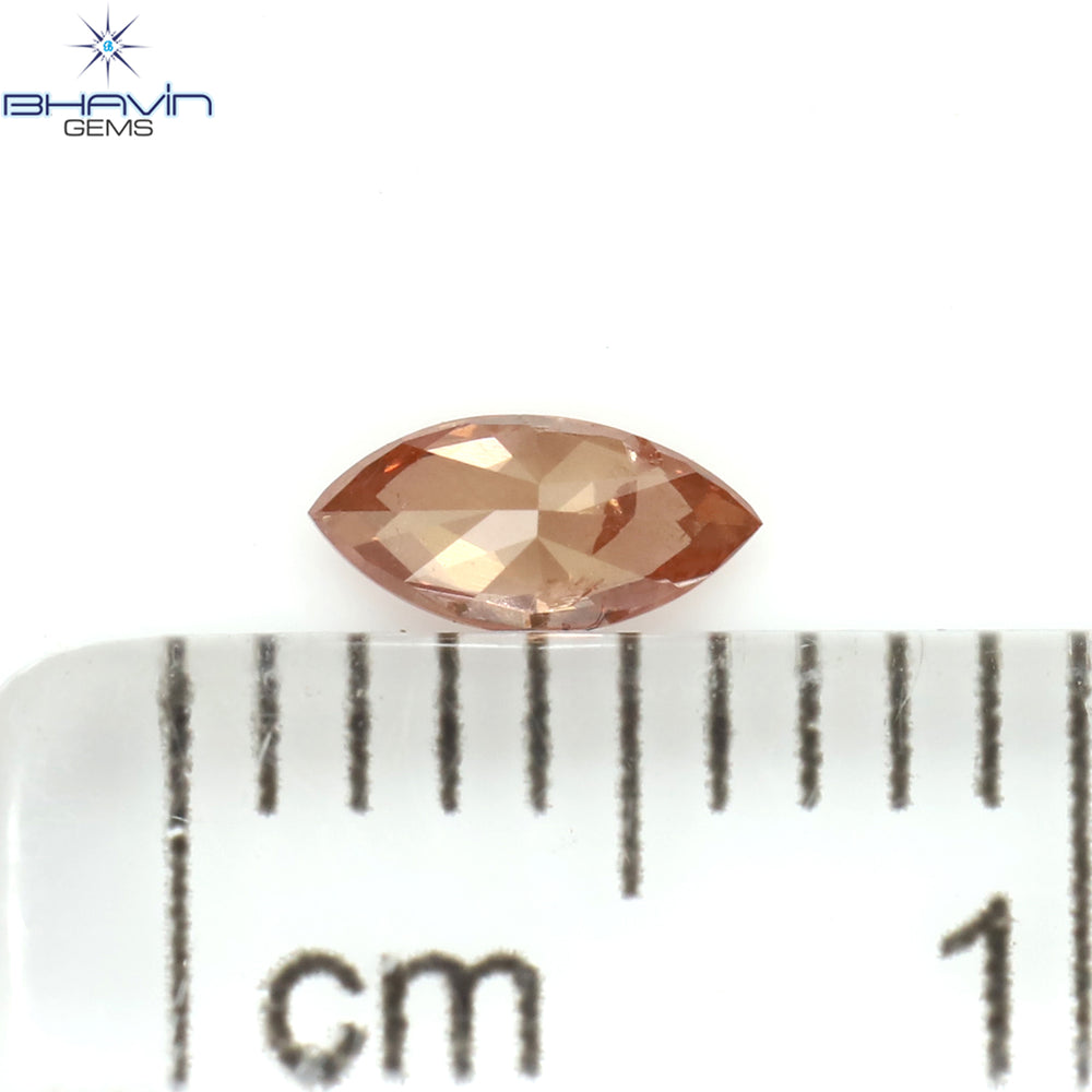 0.13 CT Marquise Shape Natural Diamond Pink Color I1 Clarity (5.05 MM)