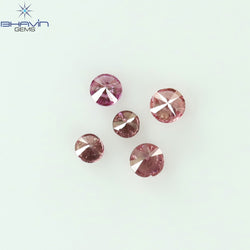 0.05 CT/5 Pcs Round Shape Natural Loose Diamond Pink Color I1 Clarity (0.05 MM)