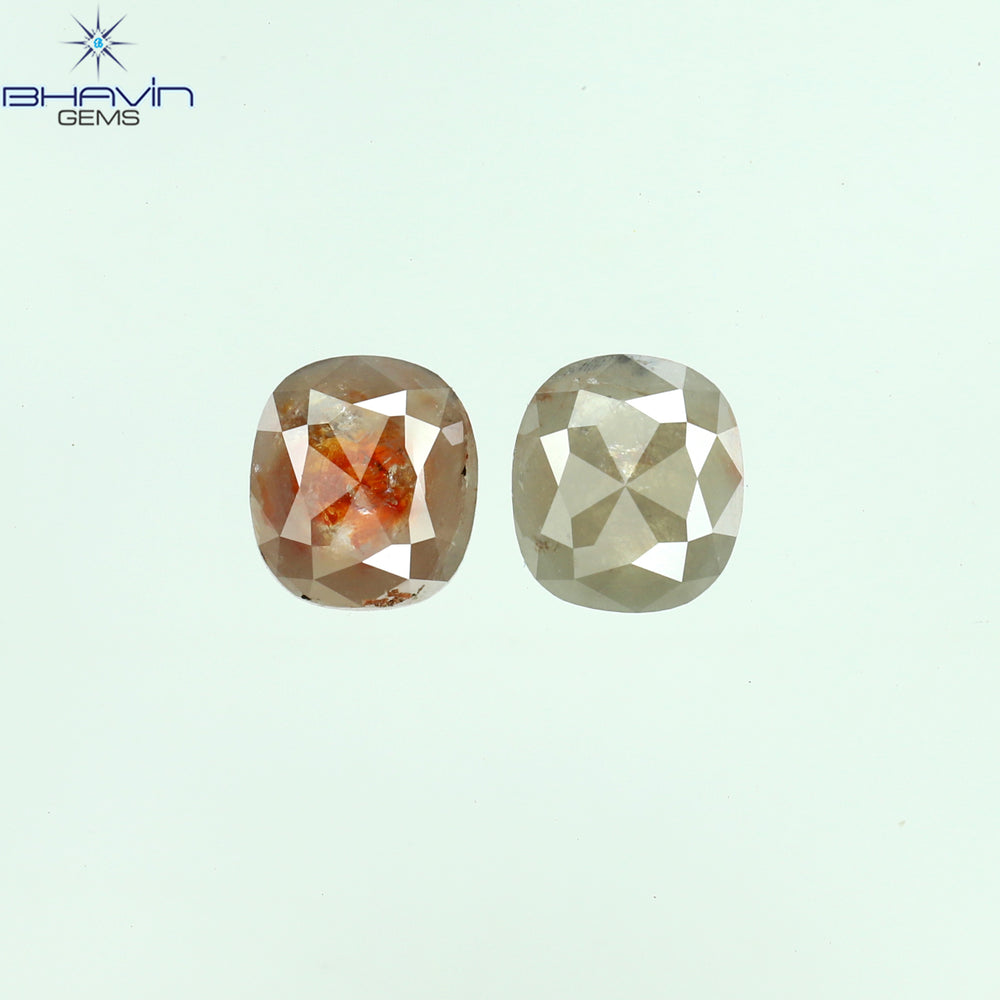 1.00 CT/3 ピース ミックス シェイプ ナチュラル ダイヤモンド ソルト アンド ペッパー カラー I3 クラリティ (4.30 MM)