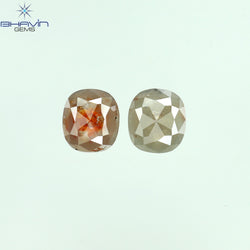 1.00 CT/3 ピース ミックス シェイプ ナチュラル ダイヤモンド ソルト アンド ペッパー カラー I3 クラリティ (4.30 MM)