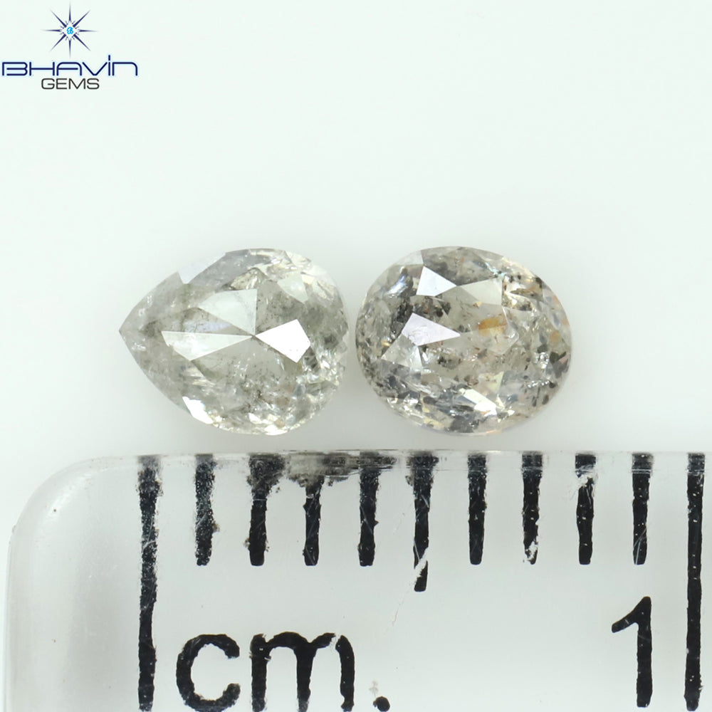 0.54 CT/2 PCS Mix Shape Natural Diamond Salt And Pepper Color I3 Clarity (4.29 MM)