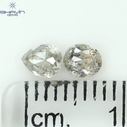 0.54 CT/2 PCS Mix Shape Natural Diamond Salt And Pepper Color I3 Clarity (4.29 MM)