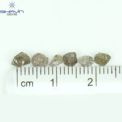 3.38 CT/10 Pcs Rough Shape Grey Color Natural Diamond I3 Clarity (3.84 MM)