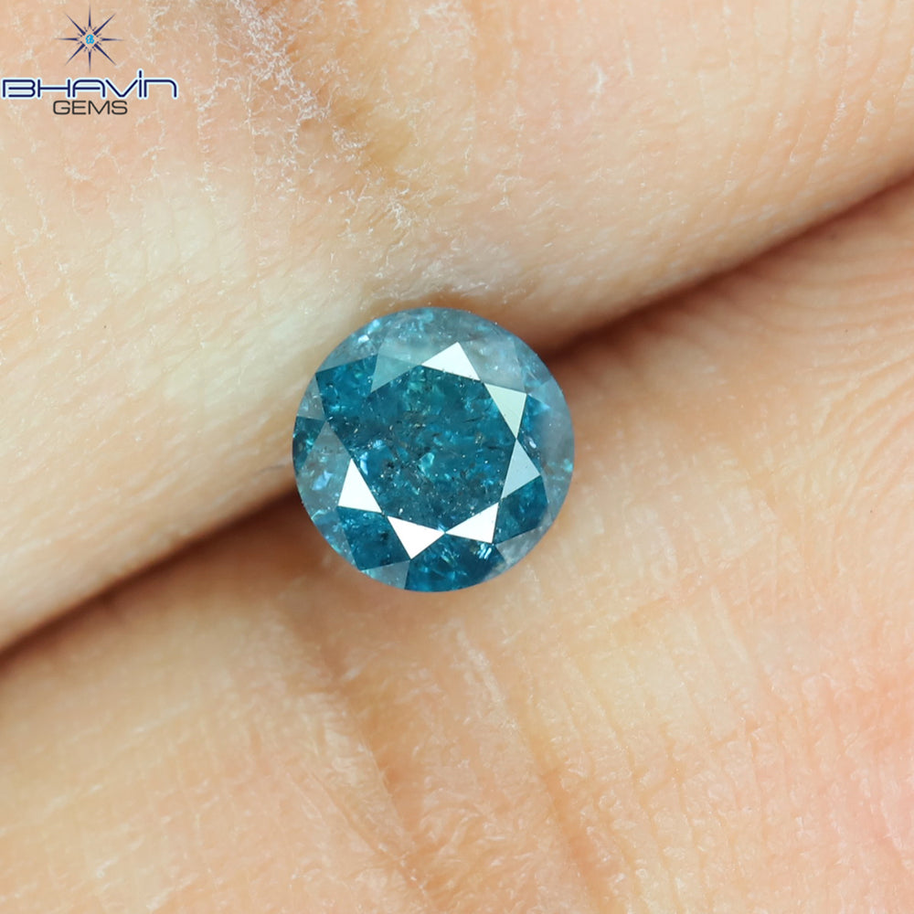 0.27 CT Round Diamond Natural Diamond Blue Color I3 Clarity (4.10 MM)