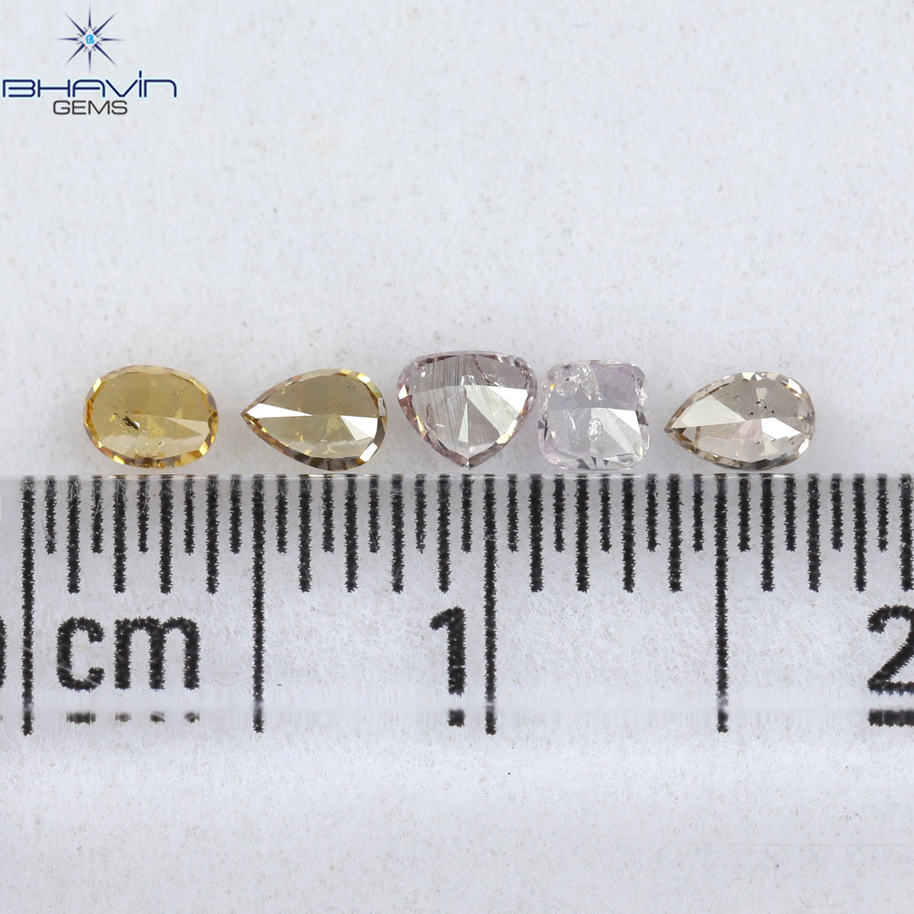 0.40 CT/5 PCS Mix Shape Natural Diamond Mix Color SI Clarity (3.30 MM)