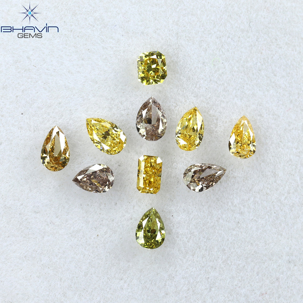 0.65 CT/10 Pcs Mix Shape Natural Diamond Mix Color VS2 Clarity (3.43 MM)