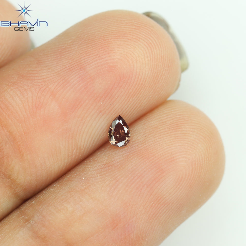 0.08 CT Pear Shape Natural Diamond Pink Color VS1 Clarity (3.42 MM)