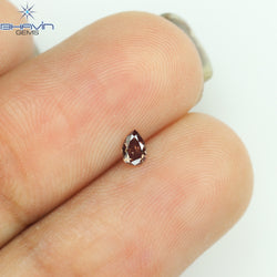 0.08 CT Pear Shape Natural Diamond Pink Color VS1 Clarity (3.42 MM)