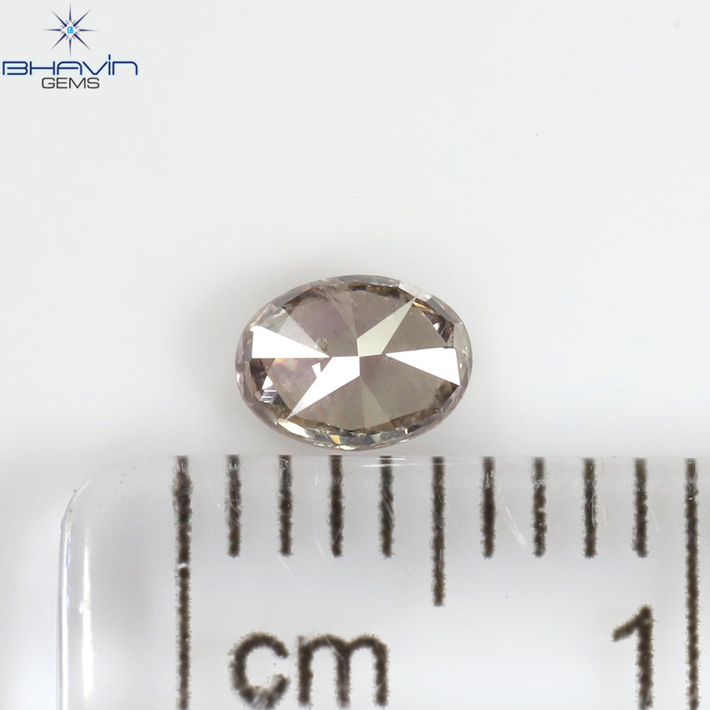 0.27 CT Oval Shape Natural Diamond Brown-Pink Color SI1 Clarity (4.66 MM)