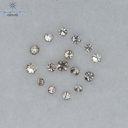 0.09 CT/16 Pcs Round Shape Natural Loose Diamond Brown Pink Argyle Color VS2 Clarity (1.40 MM)