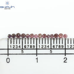 0.20 CT/14 Pcs Round Shape Natural Loose Diamond Pink Color I1 Clarity (1.50 MM)