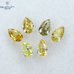 0.61 CT/6 Pcs Pear Shape Natural Diamond Mix Color VS2 Clarity (3.97 MM)