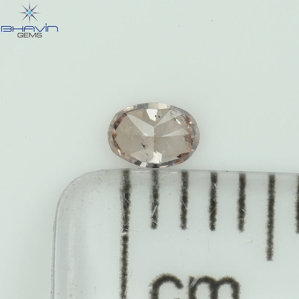0.09 CT Oval Shape Natural Diamond Pink Color I1 Clarity (3.13 MM)