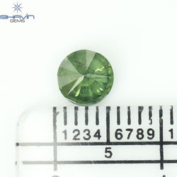 0.59 CT Round Diamond Natural Loose Diamond Green Color I3 Clarity (5.35 MM)