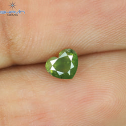 0.39 CT Heart Shape Natural Diamond Green Color I1 Clarity (4.70 MM)